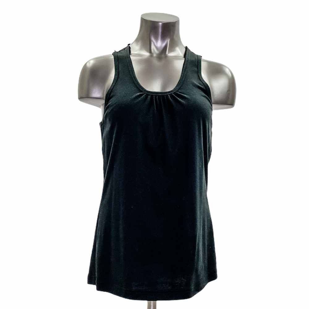 ALLYSON Whitmore Black Crochet Mesh Tank Top XL